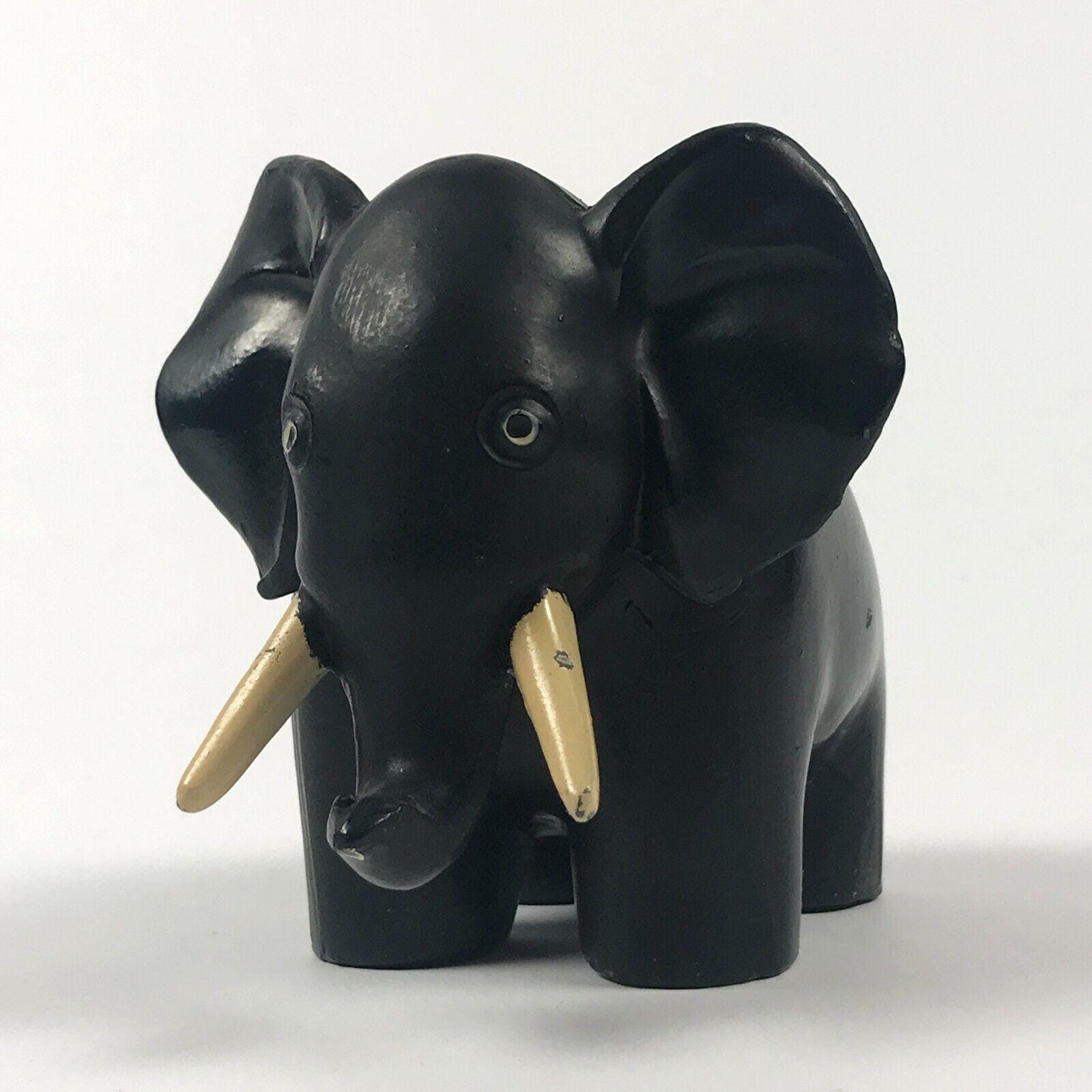 Art Deco Metal Elephant Sculpture Jennings Brothers JB 2955 Paperweight Black