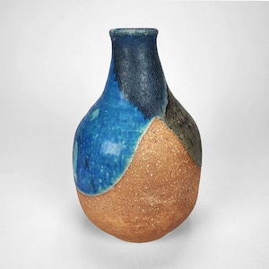 Sauk Mountain Pottery Vase MCM Style Stephen Murray PNW Ceramic Art Blue Gray
