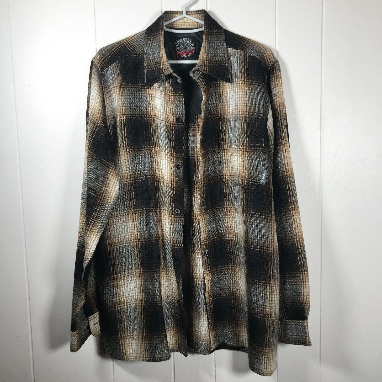 Vintage John Cardiel Spitfire Wheels Plaid Shirt M 90s Rare Anti