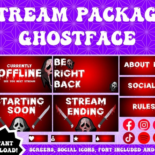 Ghostface Twitch Panel Etsy