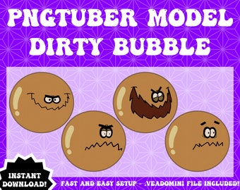 PNGTuber reactivo de Dirty Bubble, modelo de transmisión (descarga digital)
