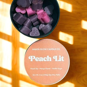 Peach Lit Wax Melt – Mango · Peach Tea · Vanilla Sugar