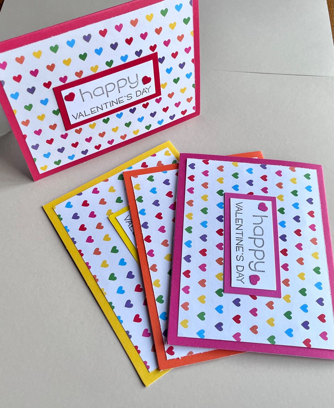 Rainbow Happy Valentines Day Cards - Etsy