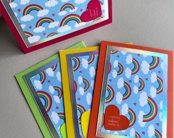 Rainbow “Hi” Notecards