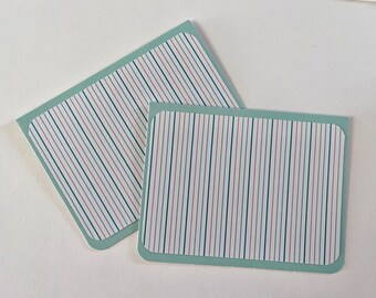 Teal and Stripes Notecards