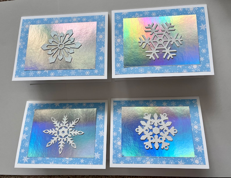Snowflake Gift Notes Iridescent Snowflake Notecards - Etsy