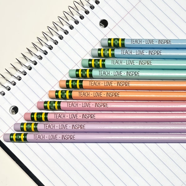 Pastel Ticonderoga Pencil | Engraved | Personalized | 10 Pack