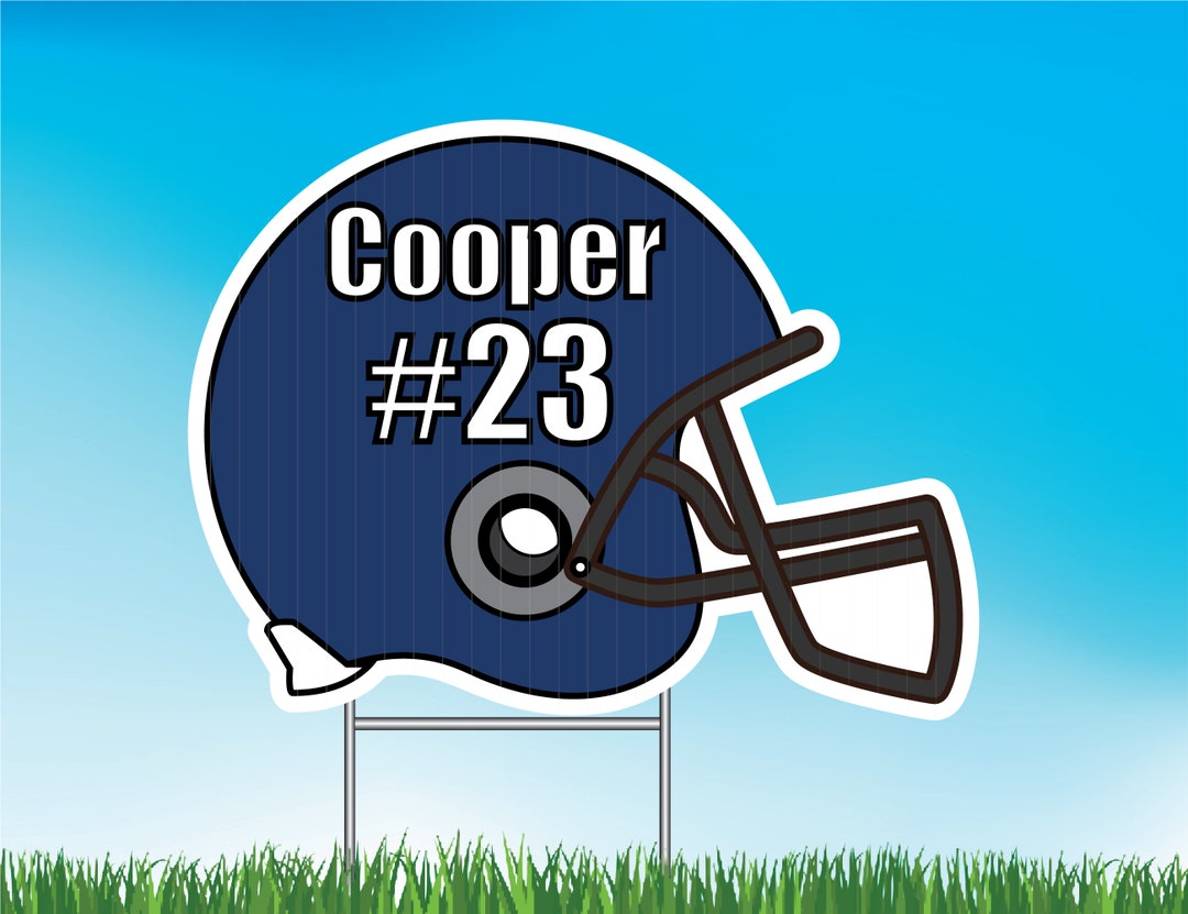 Personalized Football Helmet Yard Sign Football Team Spirit Custom Name