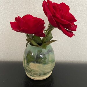 Small Green and White Bud Vase