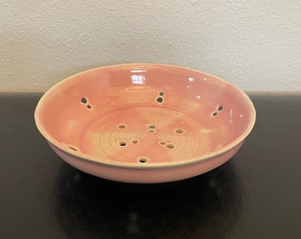 Pink ceramic berry bowl