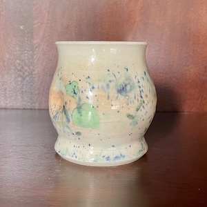 Pink speckled 9 oz ceramic mug