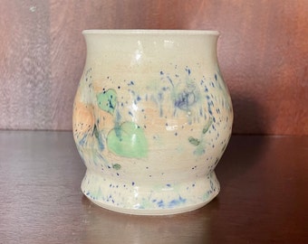 Pink speckled 9 oz ceramic mug