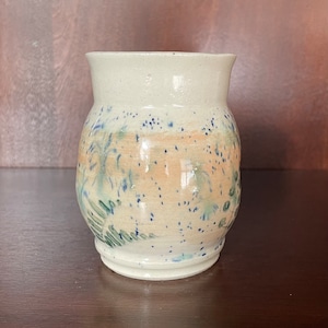 Pink speckled 8 ounce ceramic mug