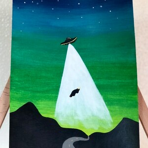 Wrong Turn UFO Acrylic Painting