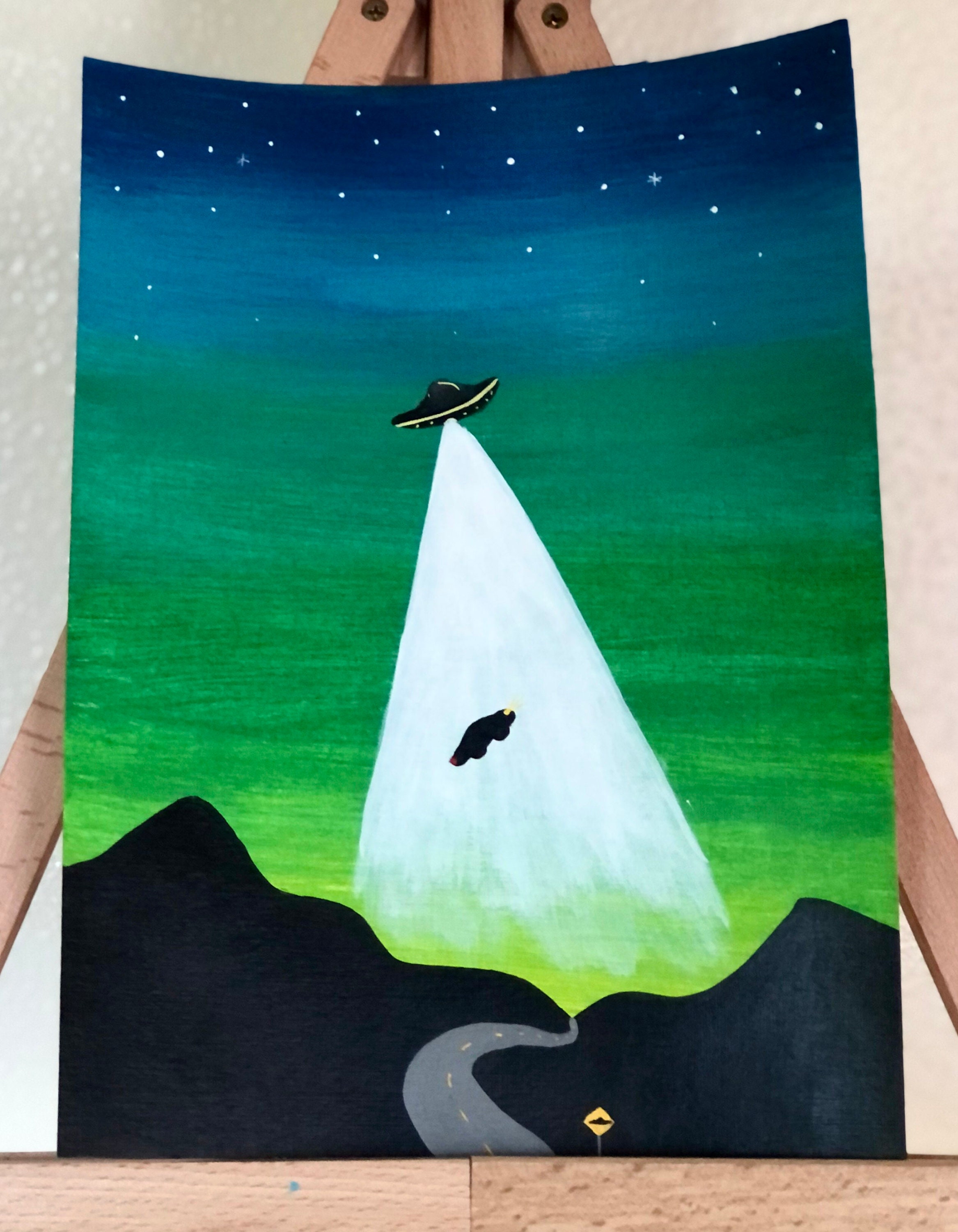 Wrong Turn UFO Acrylic Painting - Etsy