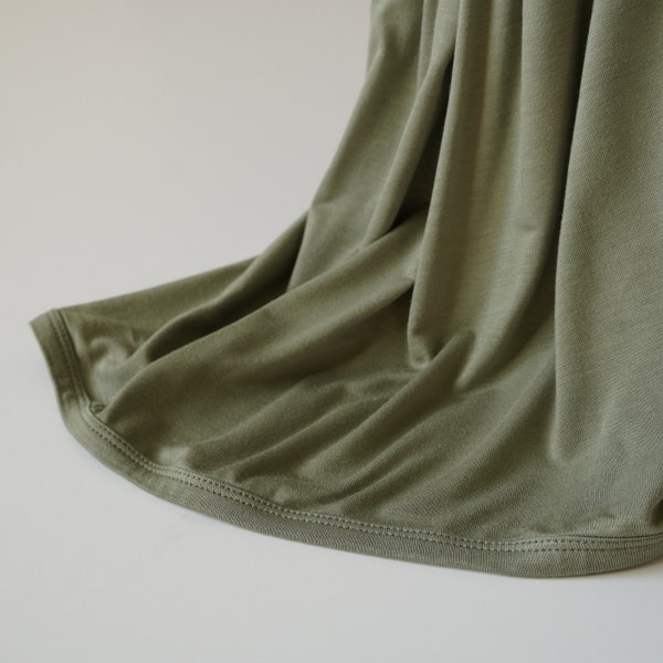 Organic Bamboo Baby Stretchy Swaddle Blanket | Sage Green "Thyme" | Baby Blanket | Ultra Soft Baby Swaddle | Baby Shower Gift