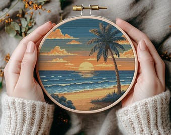 Palm Tree Beach Sunset