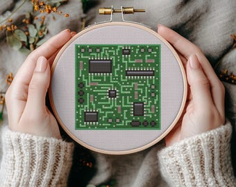 Circuit Board - Cross Stitch Pattern - Digital Download