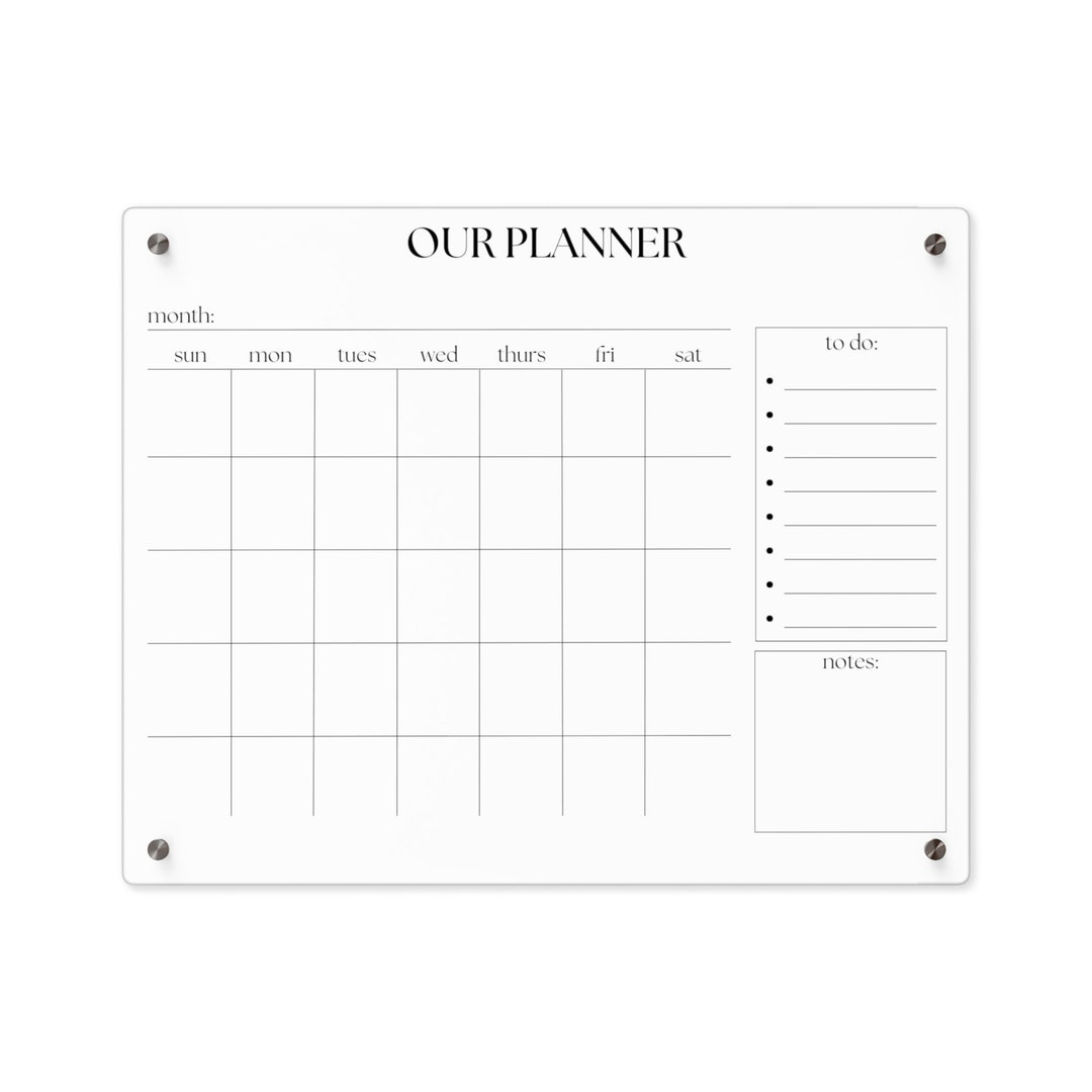 Acrylic Wall Mount Calendar Our Planner Etsy