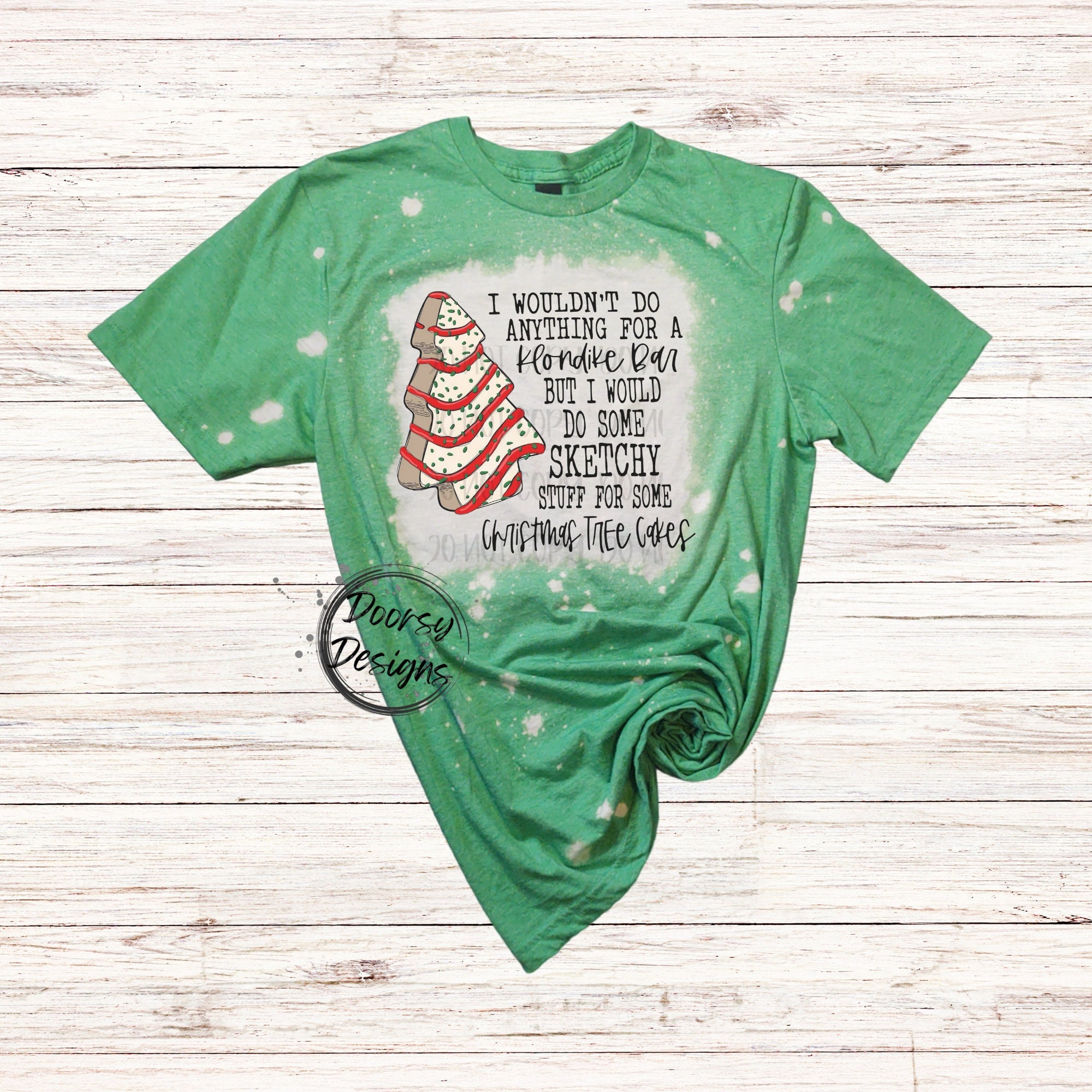 Christmas Tree Cakes Holiday Bleached T Shirt, Festive Christmas Shirt