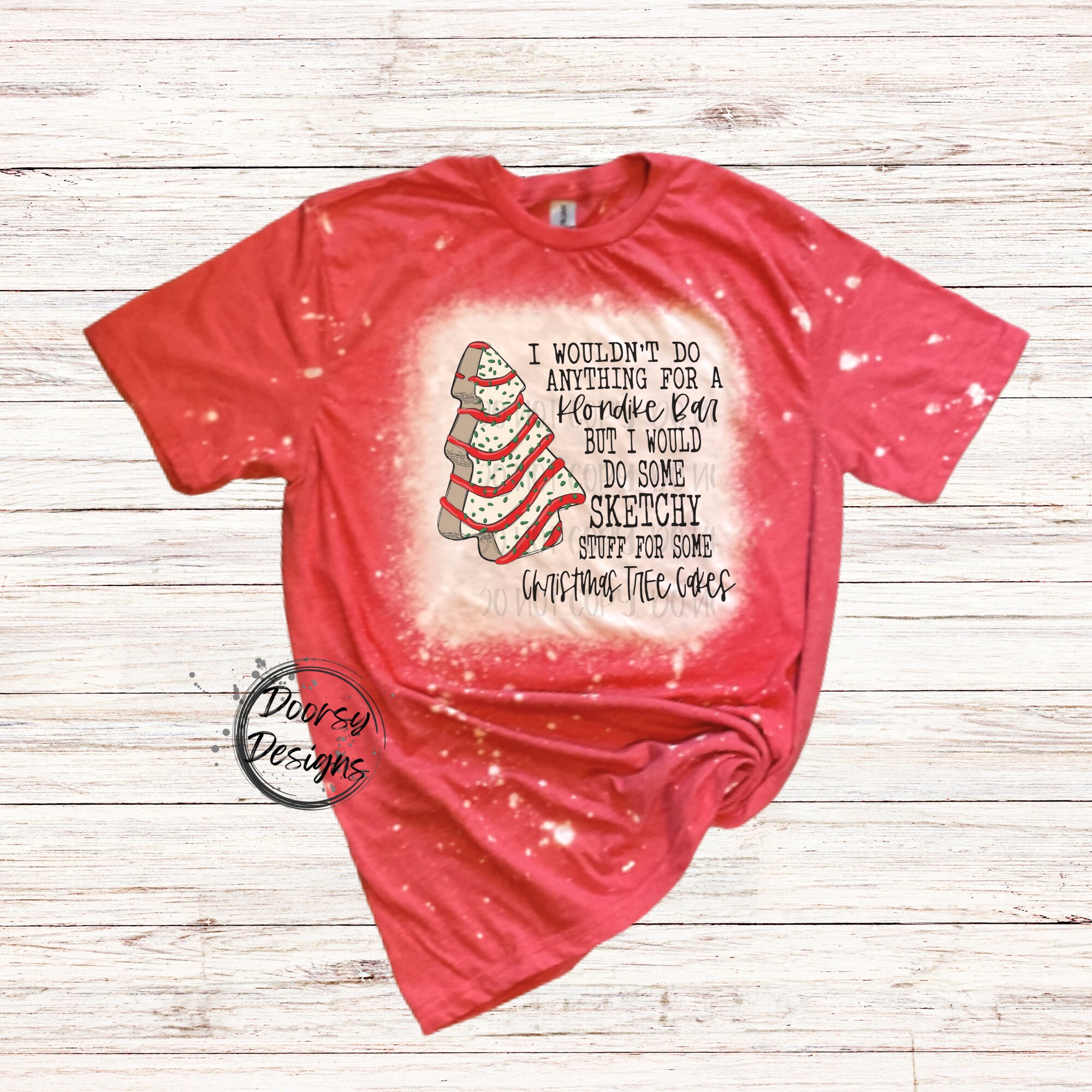 Christmas Tree Cakes Holiday Bleached T Shirt, Festive Christmas Shirt