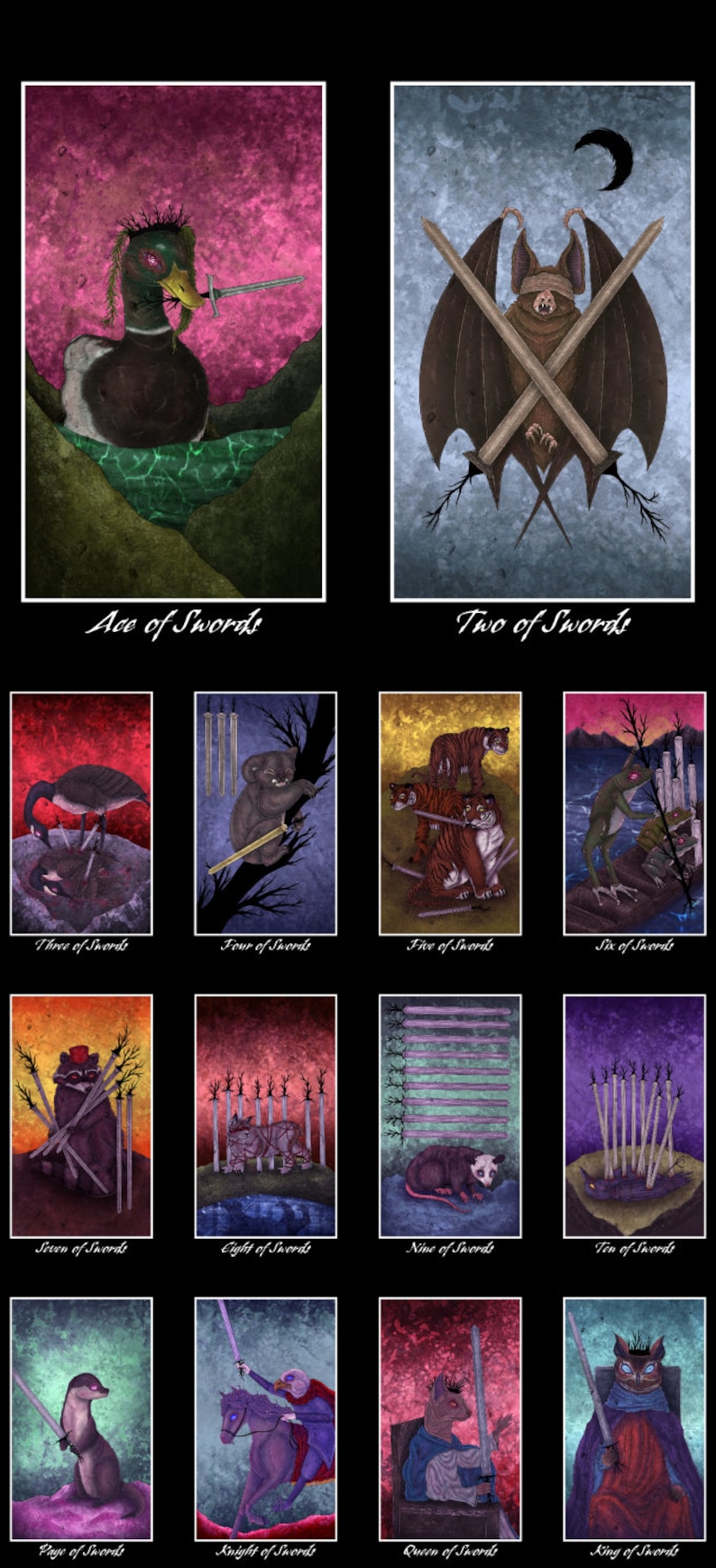 Minor Arcana Swords cards