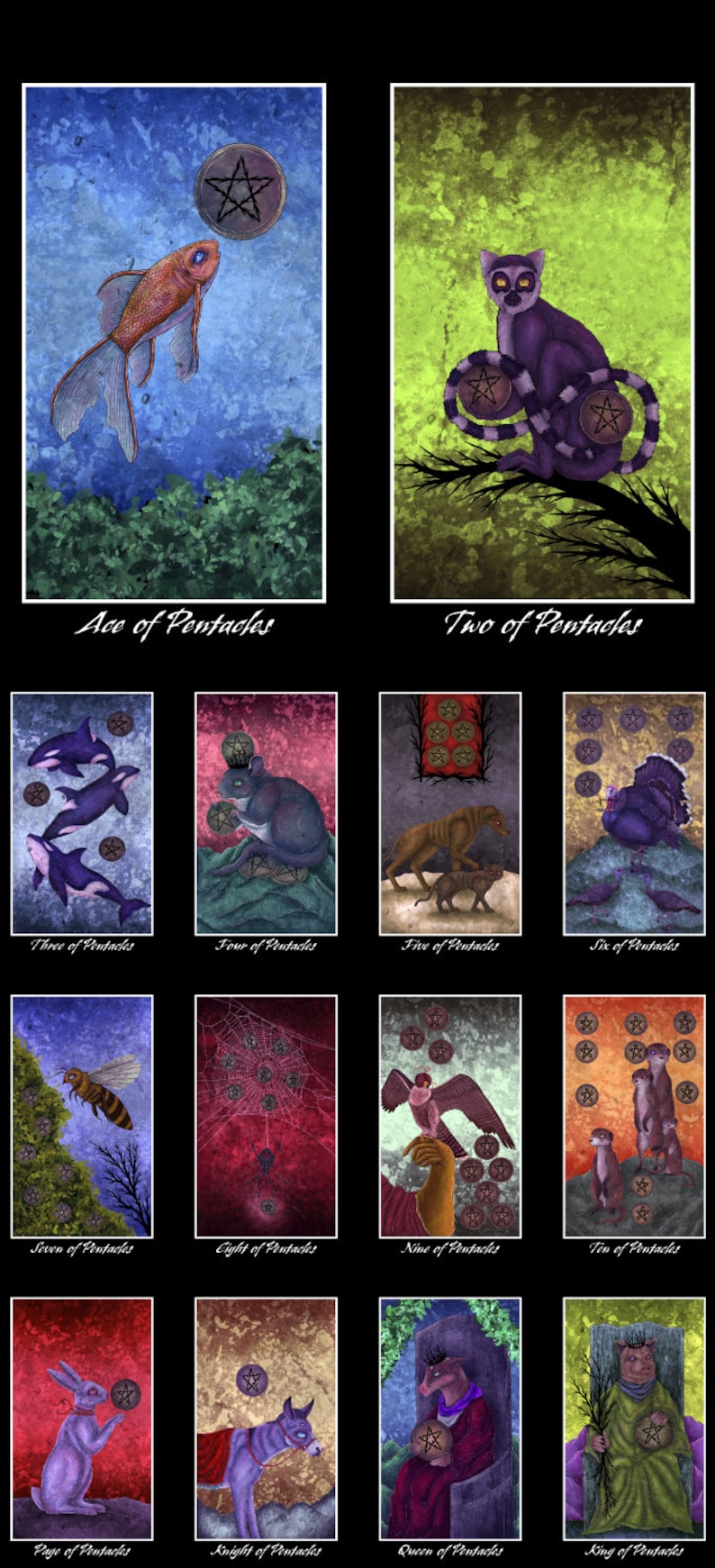 Minor Arcana Pentacle cards