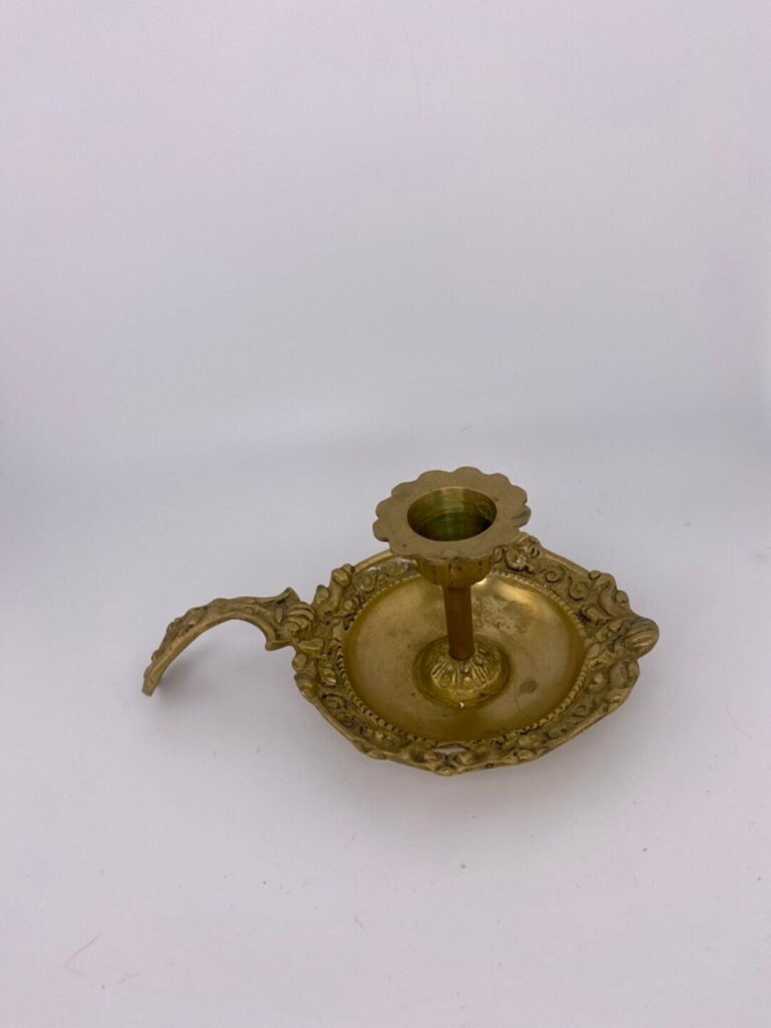ANTIQUE FRENCH Hand Held Candle Holder, Bronze, Brass Candle Holder