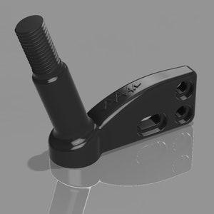 May include: Black metal bracket with a threaded rod extending from the side. The bracket has three holes and the text "MAX" is visible on the top.