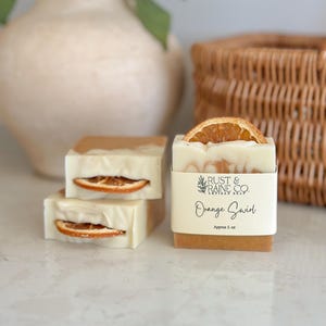 Orange Swirl Soap Bar, nourishing, natural, cold process, body bar, shave bar, Shea butter, moisturizing soap bar, 5 oz