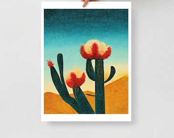 RETRO ABSTRACT POSTER, Desert Cactus
