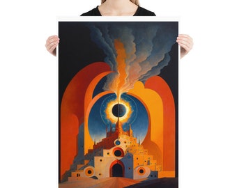 OCCULT ECLIPSE TEMPLE, original art, Poster