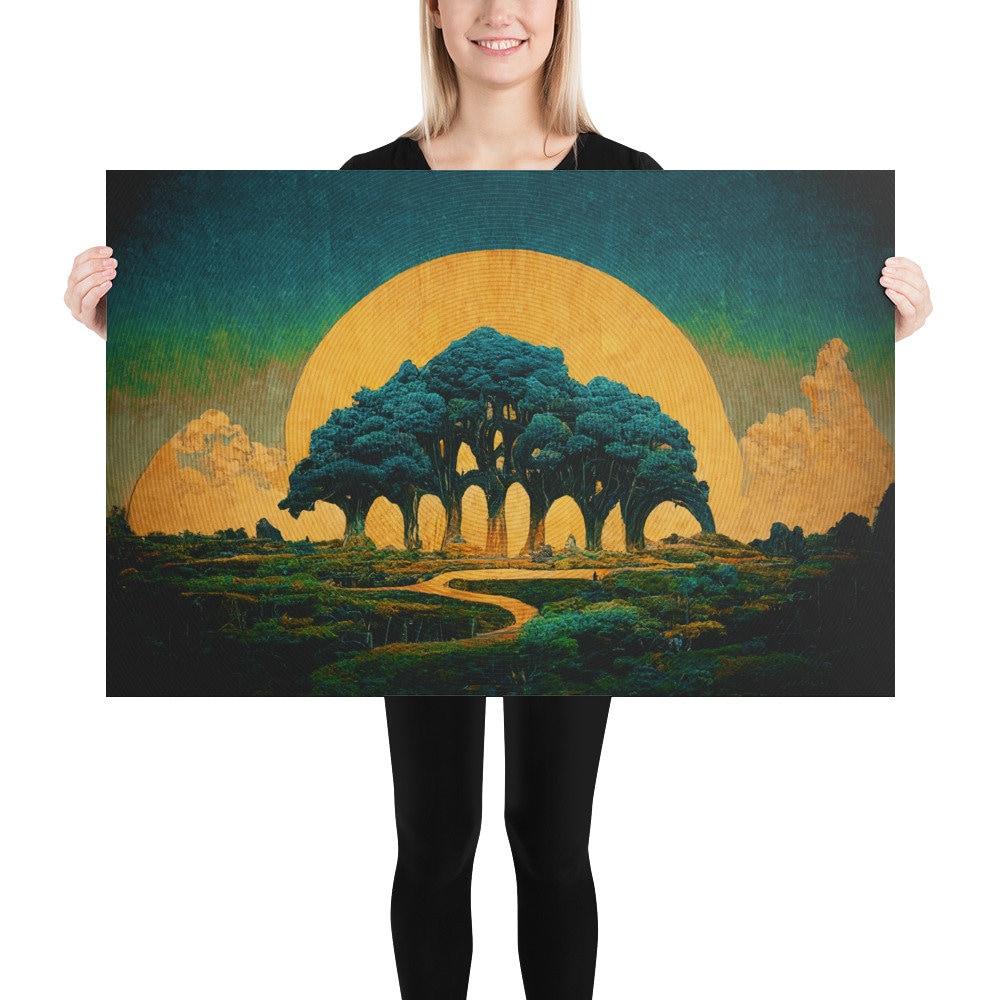 TREE of LIFE LANDSCAPE, Original, Art Print, Poster Etsy