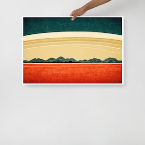 Surface of Mars, Minimalist Retro Mid-Century Landscape, Poster