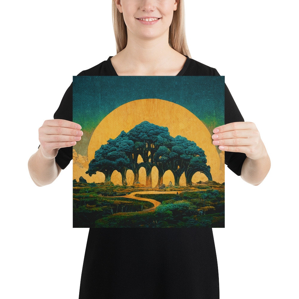 TREE of LIFE LANDSCAPE, Original, Art Print, Poster Etsy