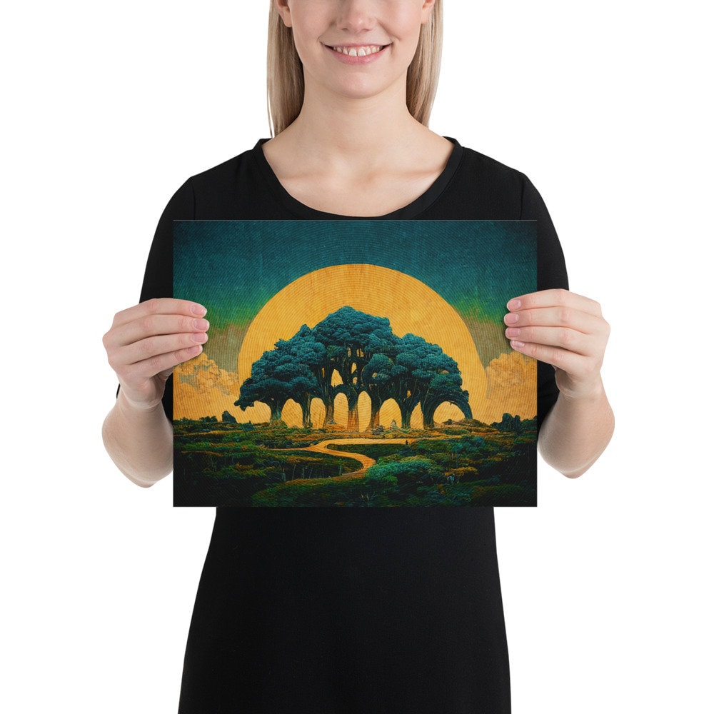 TREE of LIFE LANDSCAPE, Original, Art Print, Poster Etsy