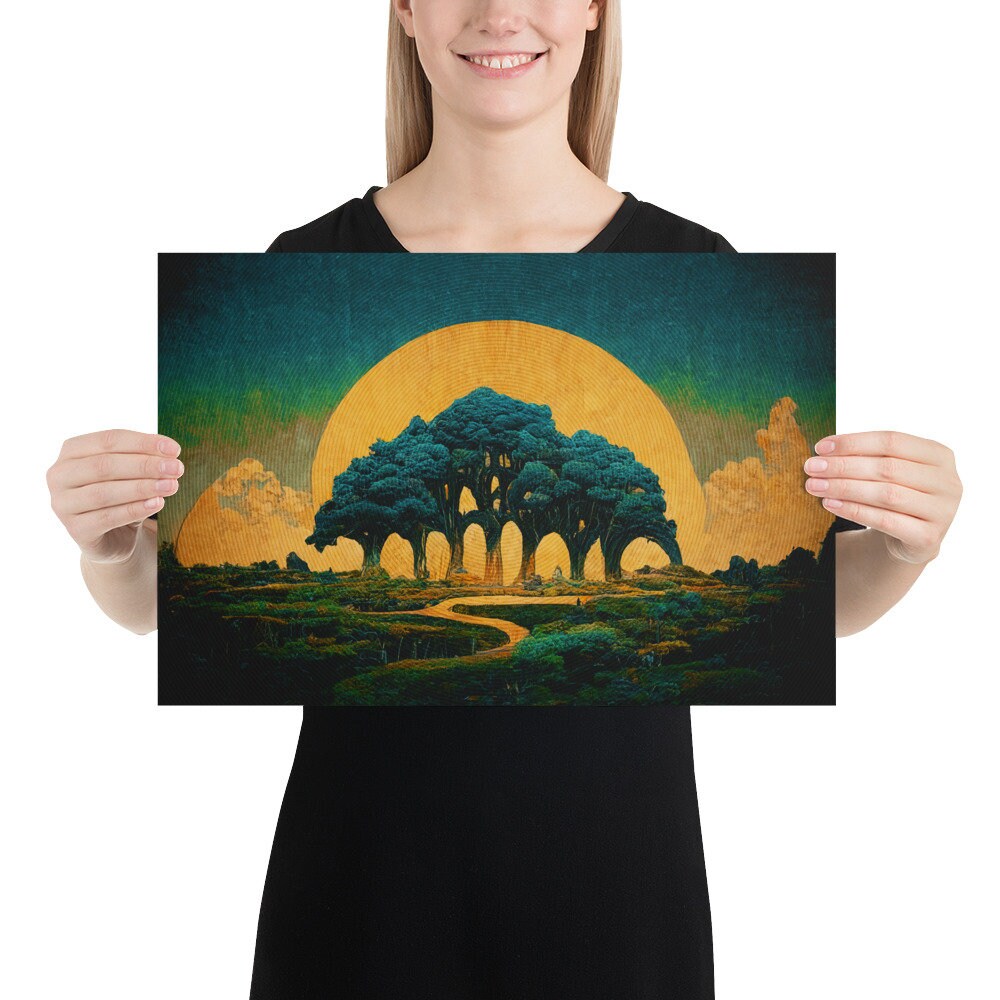 TREE of LIFE LANDSCAPE, Original, Art Print, Poster Etsy