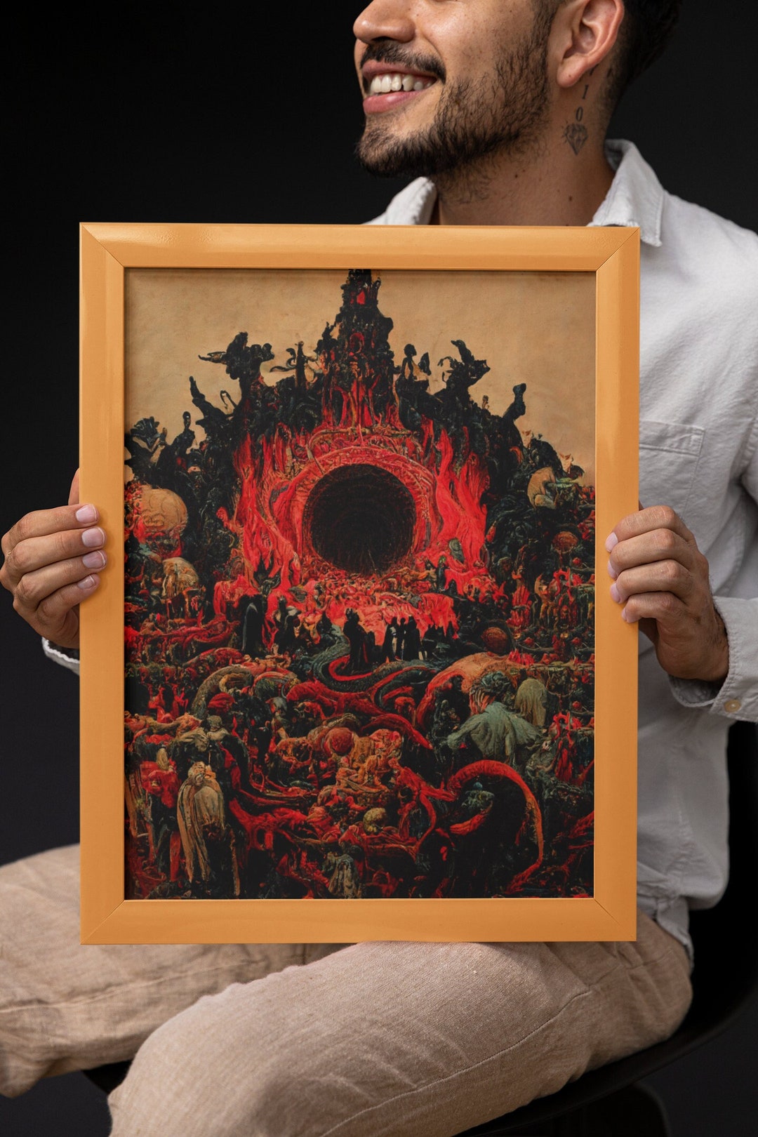 Occult Esoteric Abstract Gothic Eclectic Mystical Fire Baphomet Antique