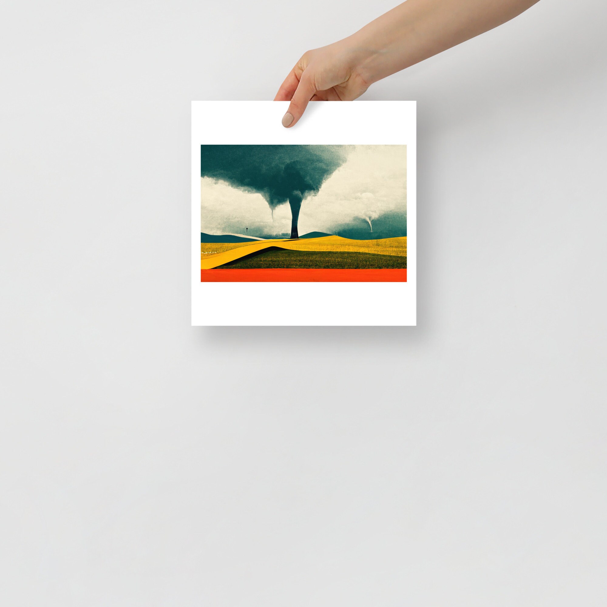 Tornado, Minimalist Mid-century Modern Landscape, Poster - Etsy