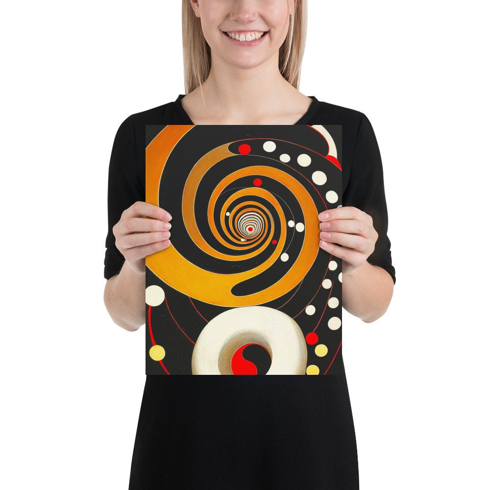 ABSTRACT MIDCENTURY ESOTERIC Eclectic Groovy Retro 70s Vortex Worm ...