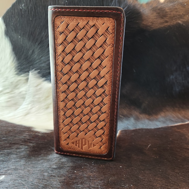 Tooled Leather Roper Wallet - Etsy