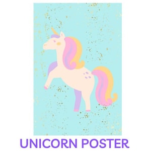 Downloadable wall art | Unicorn Poster Print | Unicorn Picture | Unicorn Wall Art | Kids room art