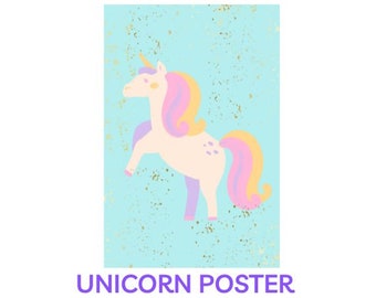 Herunterladbare Wandkunst | Einhorn Poster Print | Einhorn Bild | Einhorn Wandkunst | Kinderzimmer Kunst