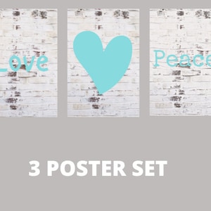 Wall Art 3 Poster Set for College Dorm or any Room