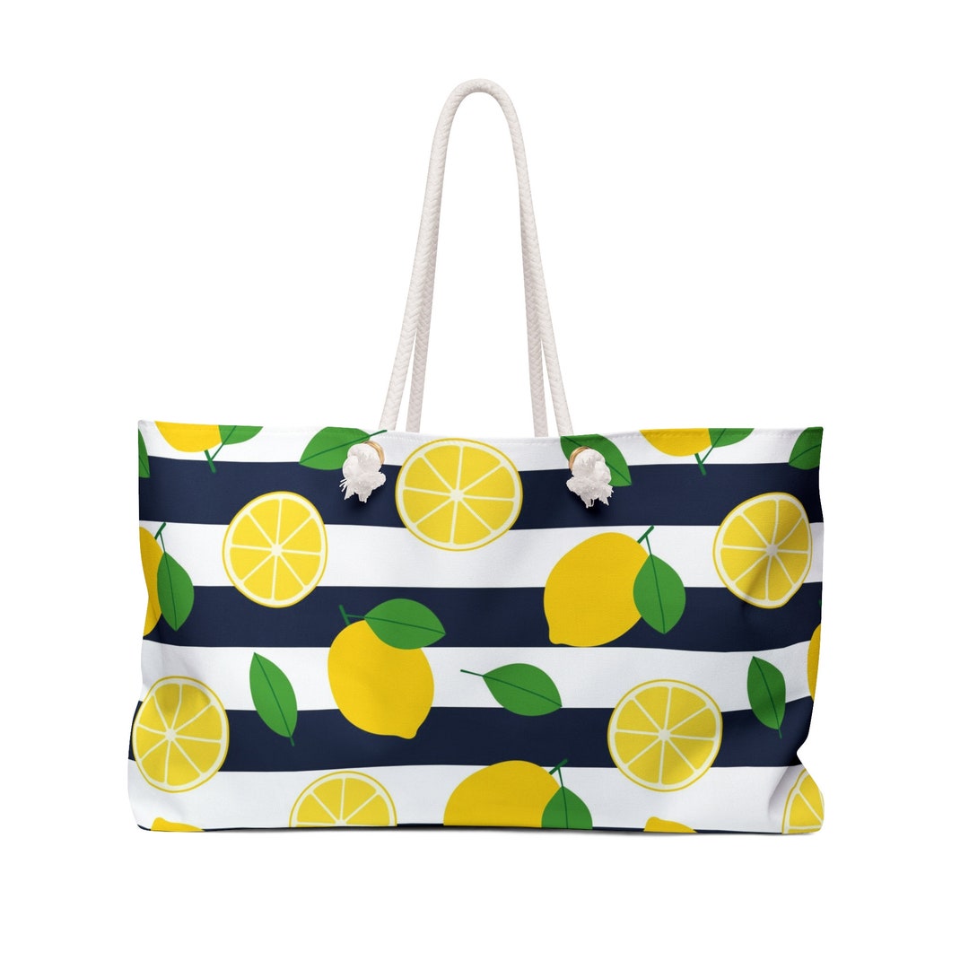 Lemon Weekender Bag With Rope Handles Overnight Bag Travel - Etsy