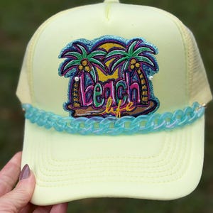 3.5”  Watercolor Beach Life  Hat Patch/ Iron On