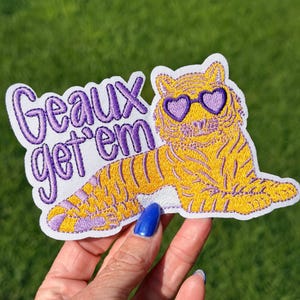 5”  “Geaux Get’em Tiger” Hat Patch/Heat Press-Iron On DO NOT COPY