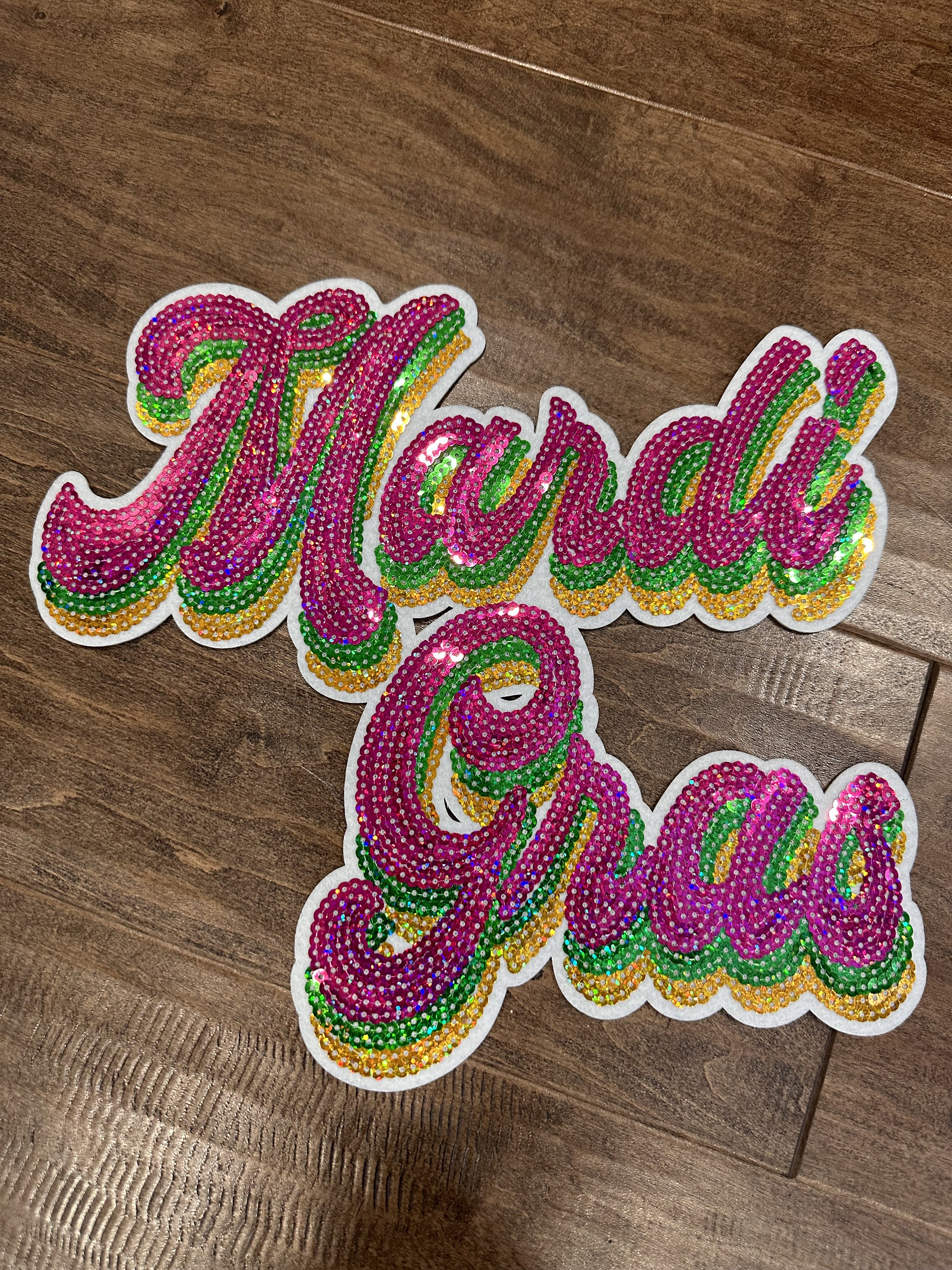 Mardi Gras Sequin Retro Patch/heat Press-iron On 