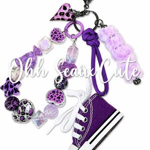 Purple Leopard Keychain/Bag Charm