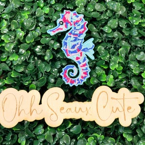 3.5”  Watercolor Seahorse Hat Patch/Iron On